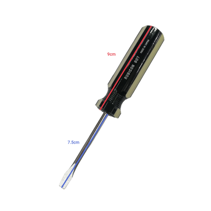Rubicon Flat Head Screw Driver 907 75mm with black and beige handle for precision fastening