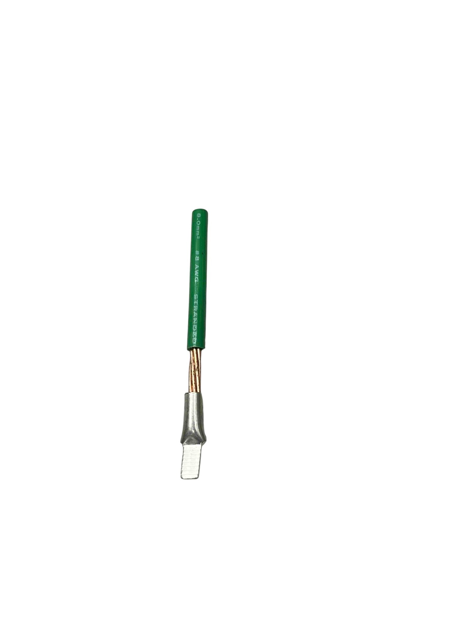 Flat Head Terminal 3.5mm to 4mm with green insulated wire for electrical circuitry parts