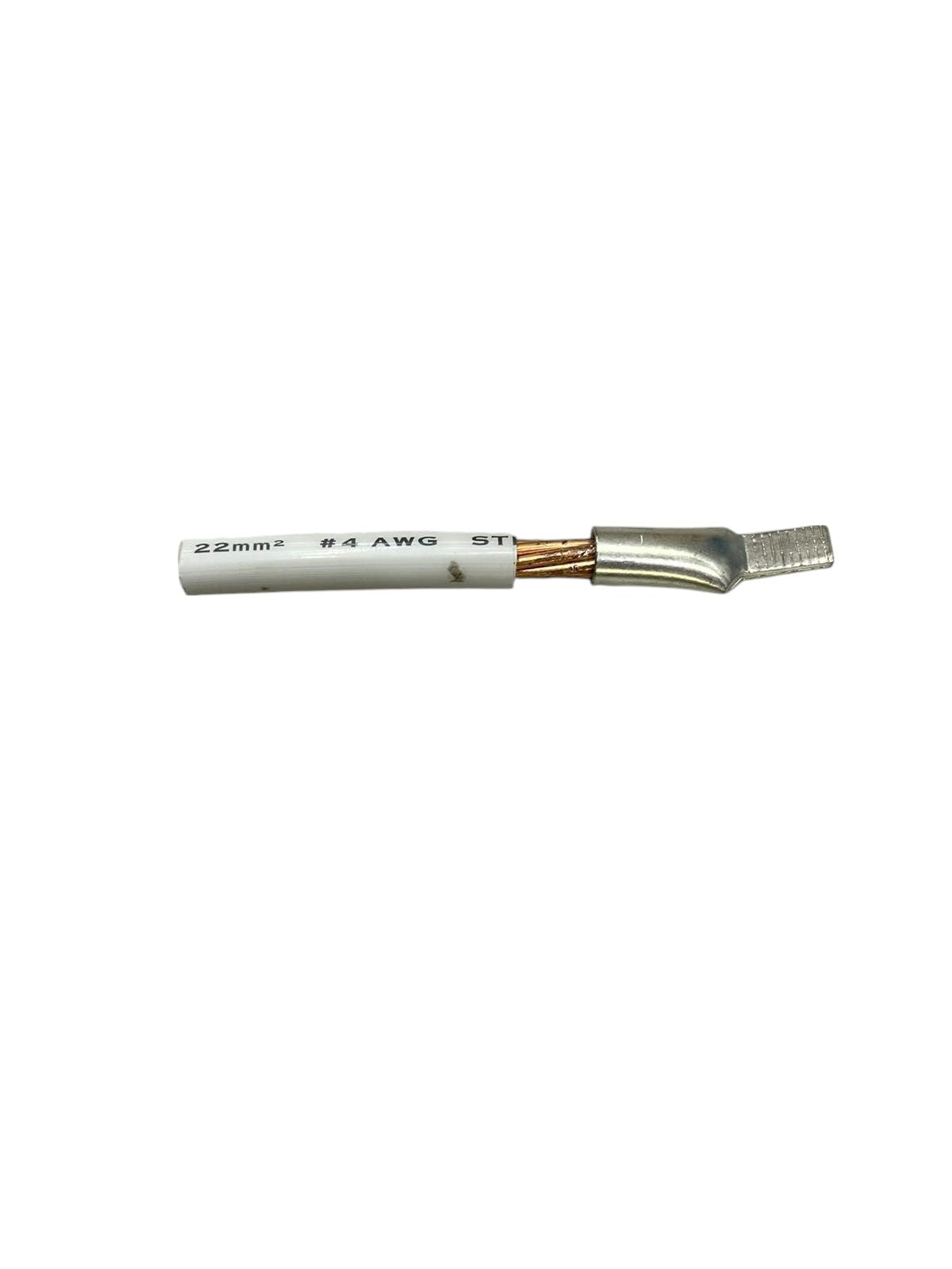Flat Head Terminal 5.5mm to 7mm cable management terminal with white insulated wire from China