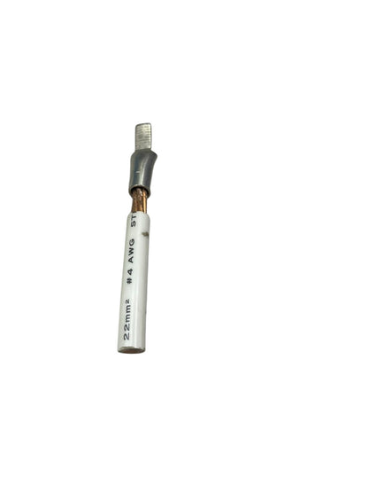 Flat Head Terminal 5.5mm to 7mm cable management connector with white insulation and copper wire