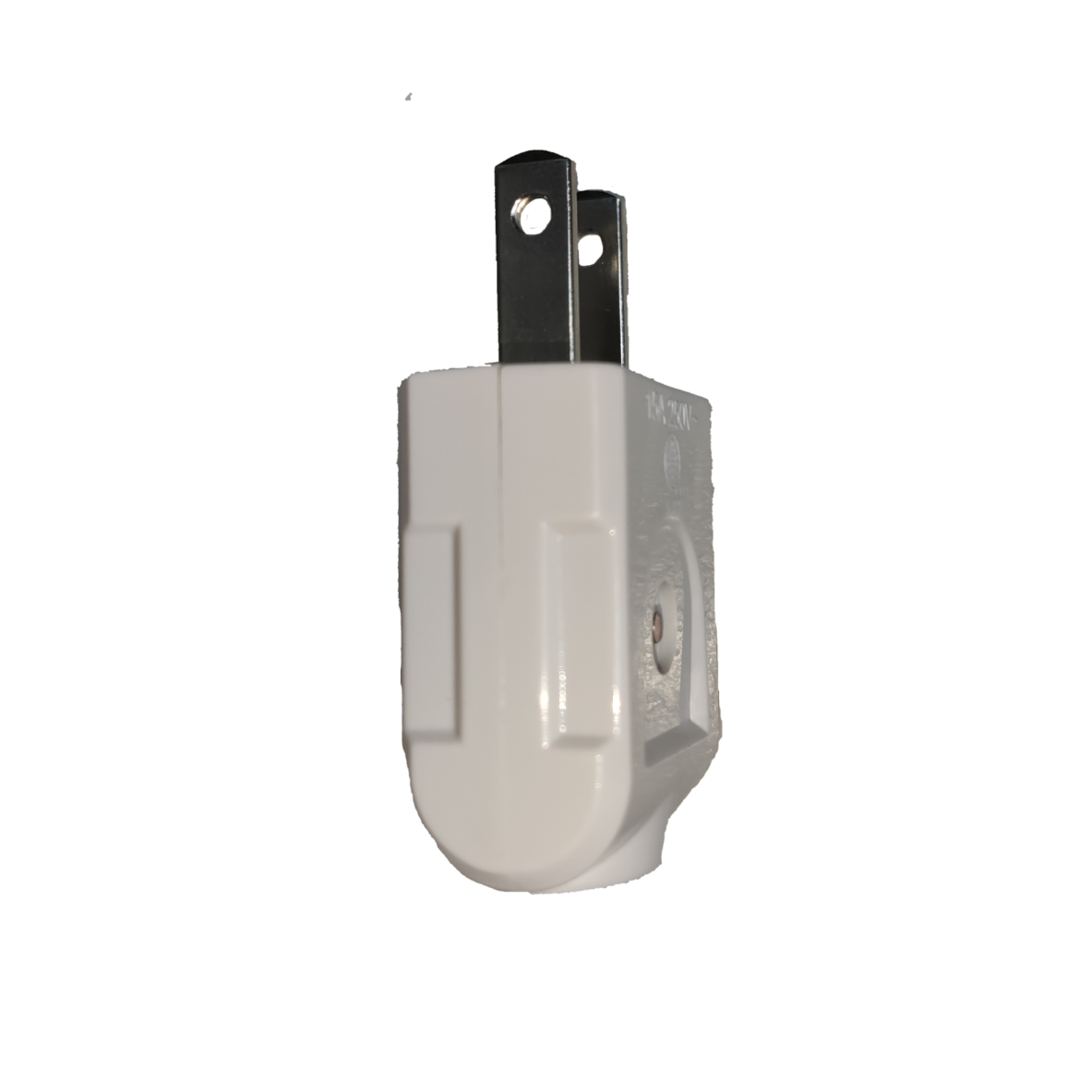 Omni 15A 250V flat pin electrical plug in white with durable plastic design for safe connections