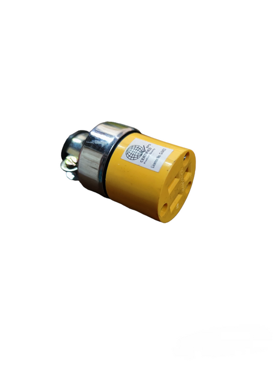 Surer Flat Pin with Ground Cord Connector S515 yellow electrical power plug for secure connections