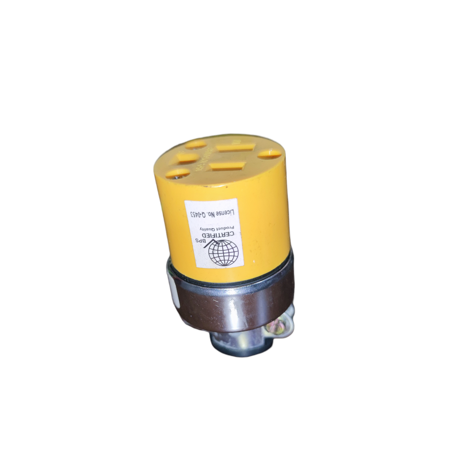 Surer Flat Pin with Ground Cord Connector S515 yellow power plug for electrical connections