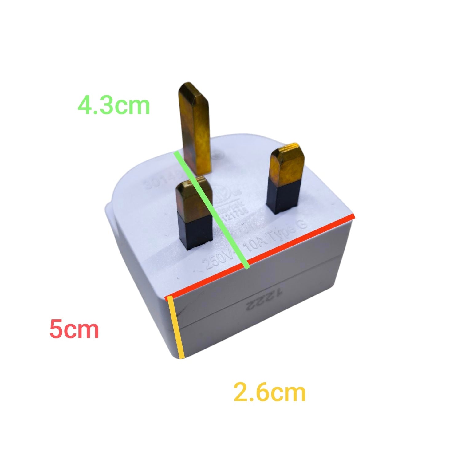Amazon Basic power adaptor flat pin with ground to Type G plug for safe electrical connection