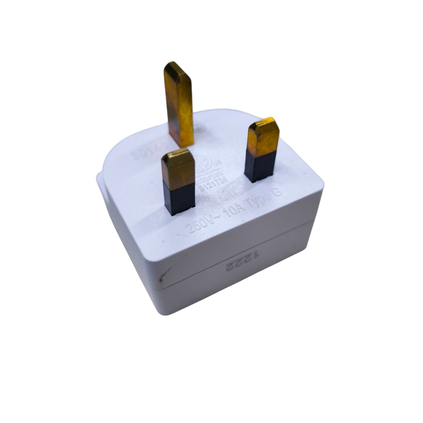 Amazon Basic power adaptor flat pin with ground to Type G plug for safe electrical connection