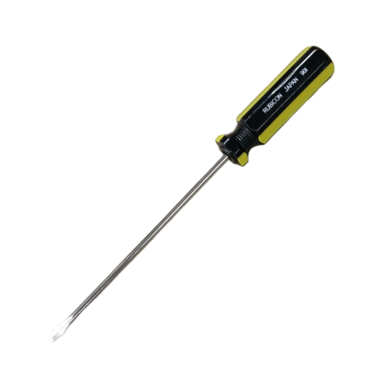 Rubicon Flat Screw Driver 901 100mm with black and yellow ergonomic handle for precision tasks