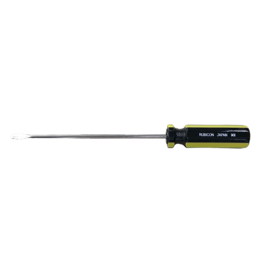 Rubicon Flat Screw Driver 901 100mm with black and yellow handle and flat blade