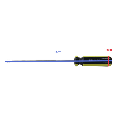 Rubicon Flat Screw Driver 901 100mm with black and yellow ergonomic handle and long metal shaft