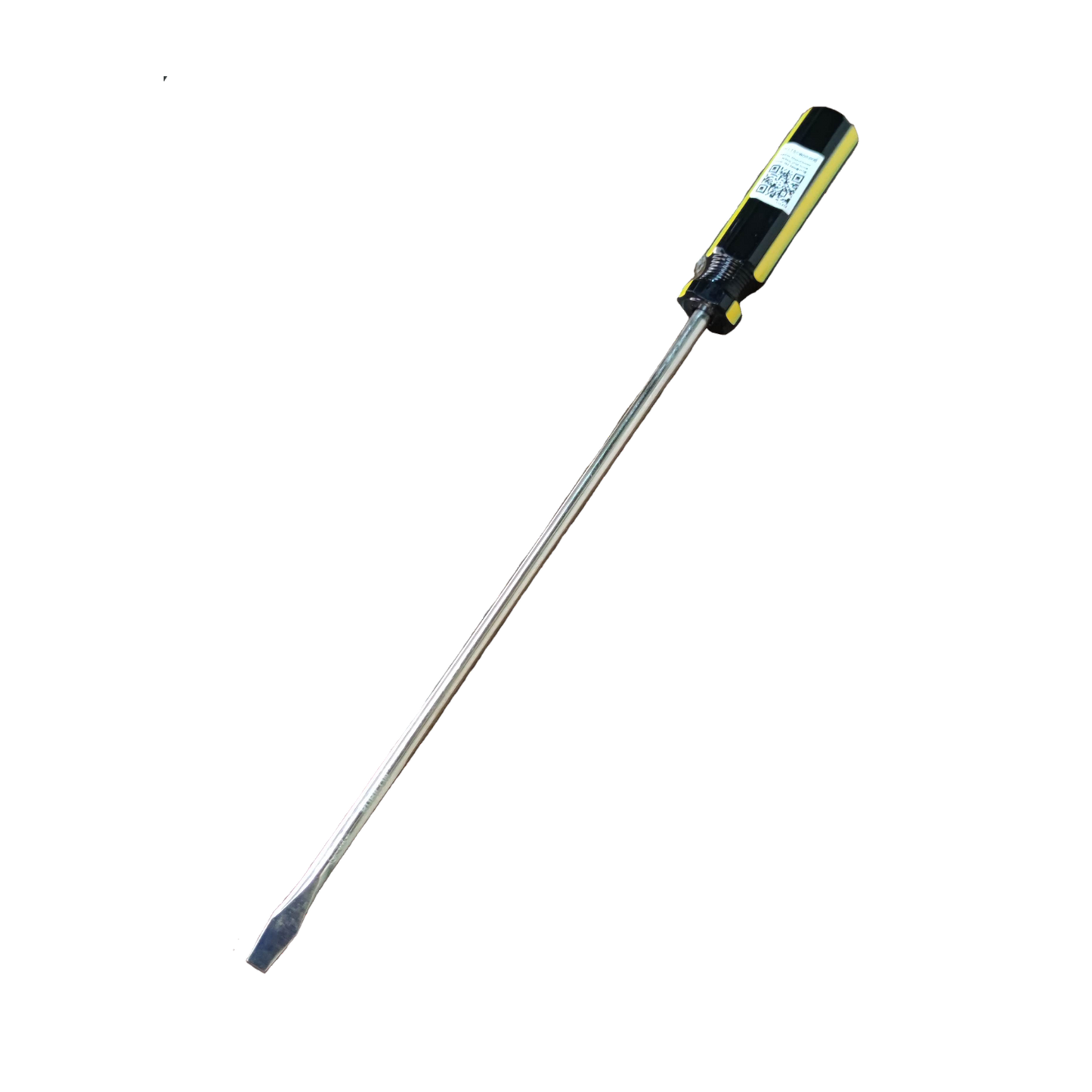 Rubicon Flat Screw Driver 906 300mm with black and yellow ergonomic handle and long metal shaft