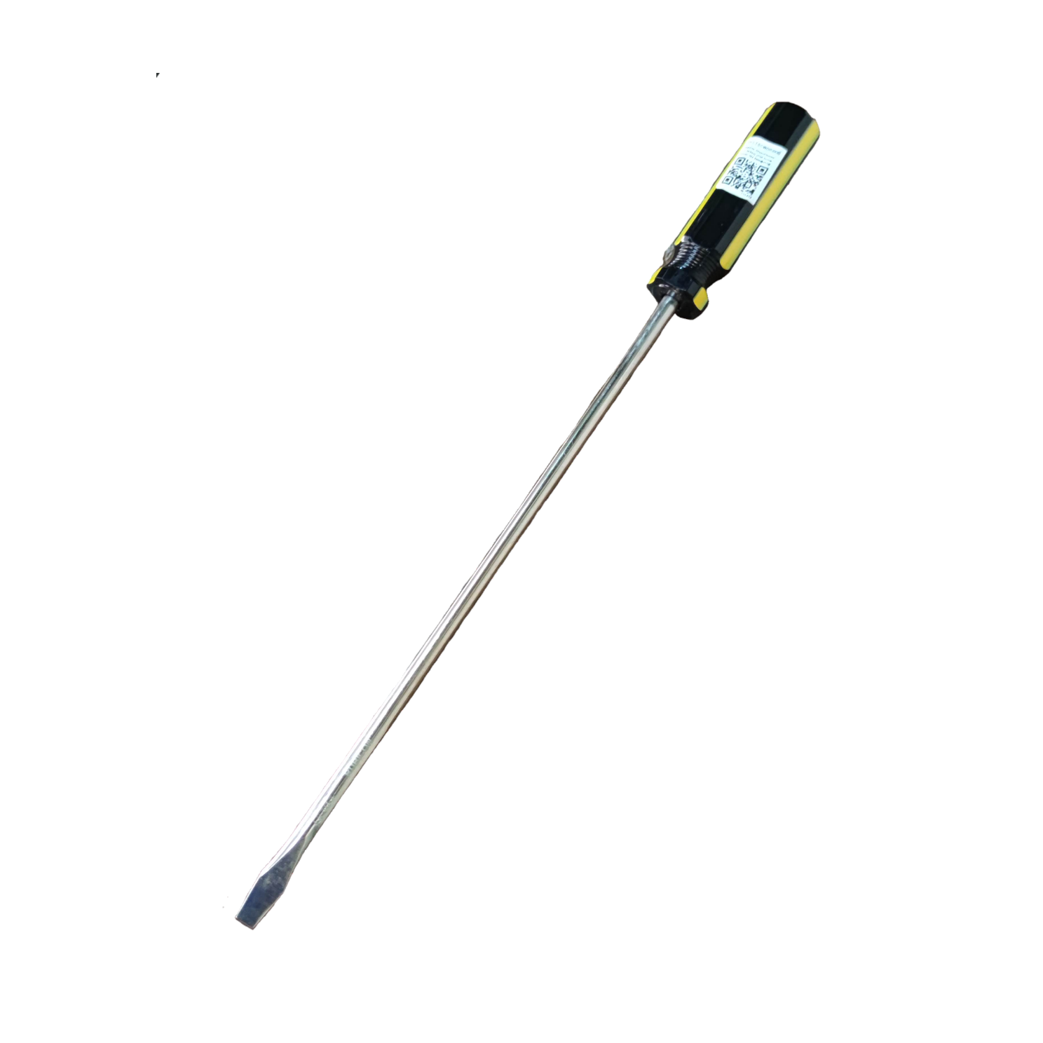 Rubicon Flat Screw Driver 906 300mm with black and yellow ergonomic handle and long metal shaft