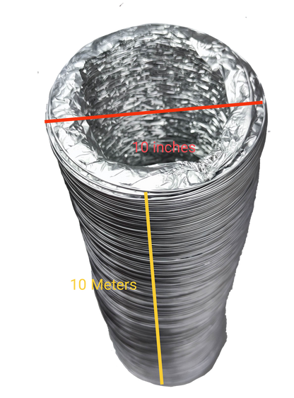 Tailee 10 inch aluminum flexible duct for stoves and cooktops ventilation with 10 meter length