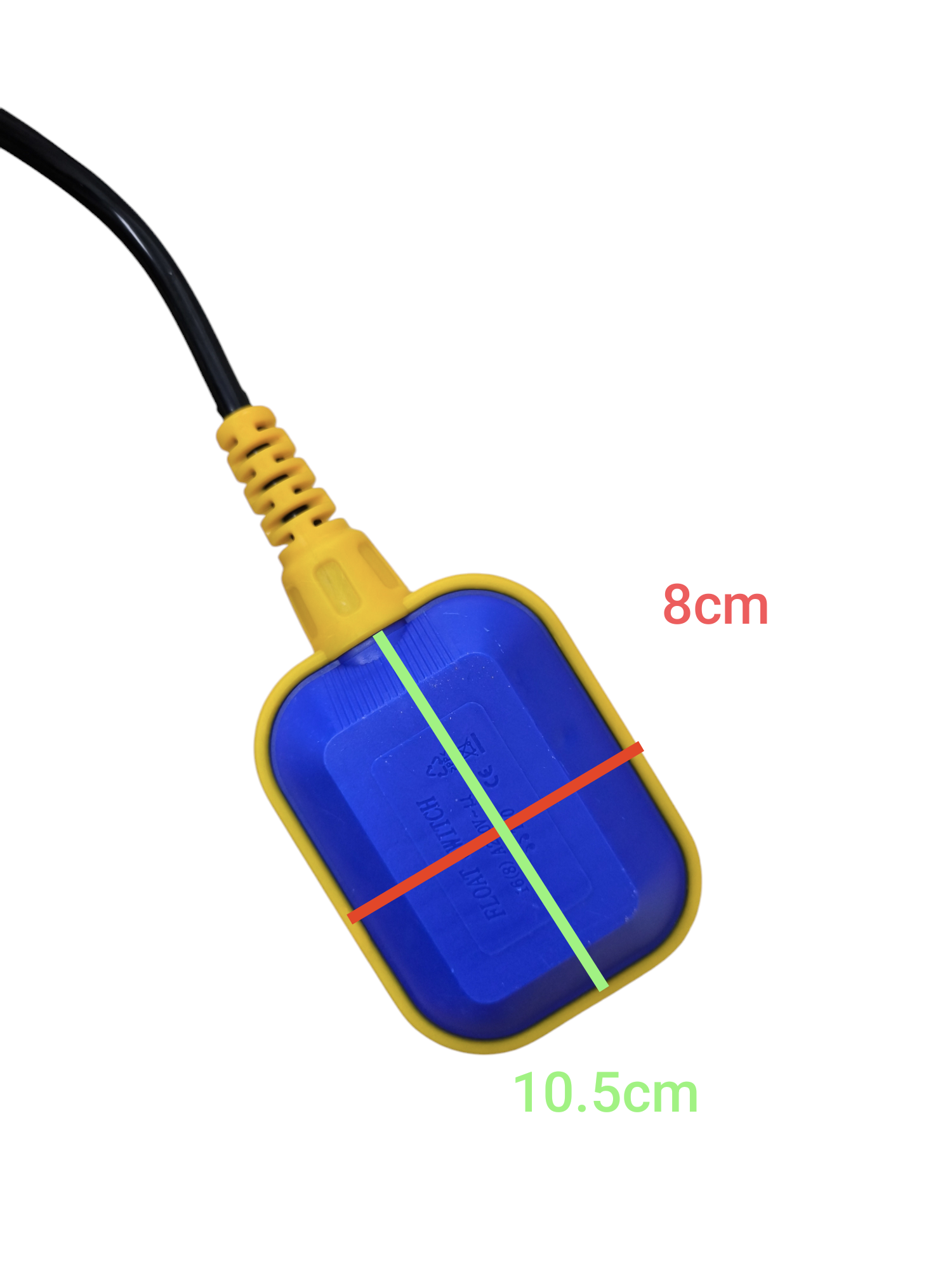 Float Switch 5 Meters 10A blue and yellow with cable for water level control