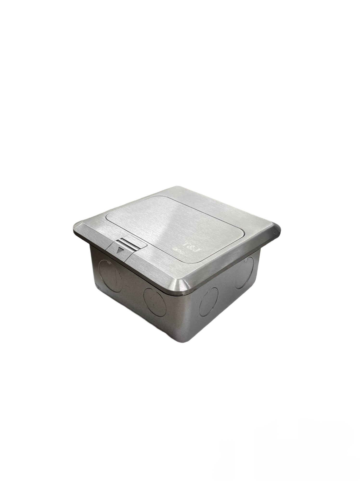 T&J Floor Outlet Universal with Ground and HDMI in stainless steel for power and media connections