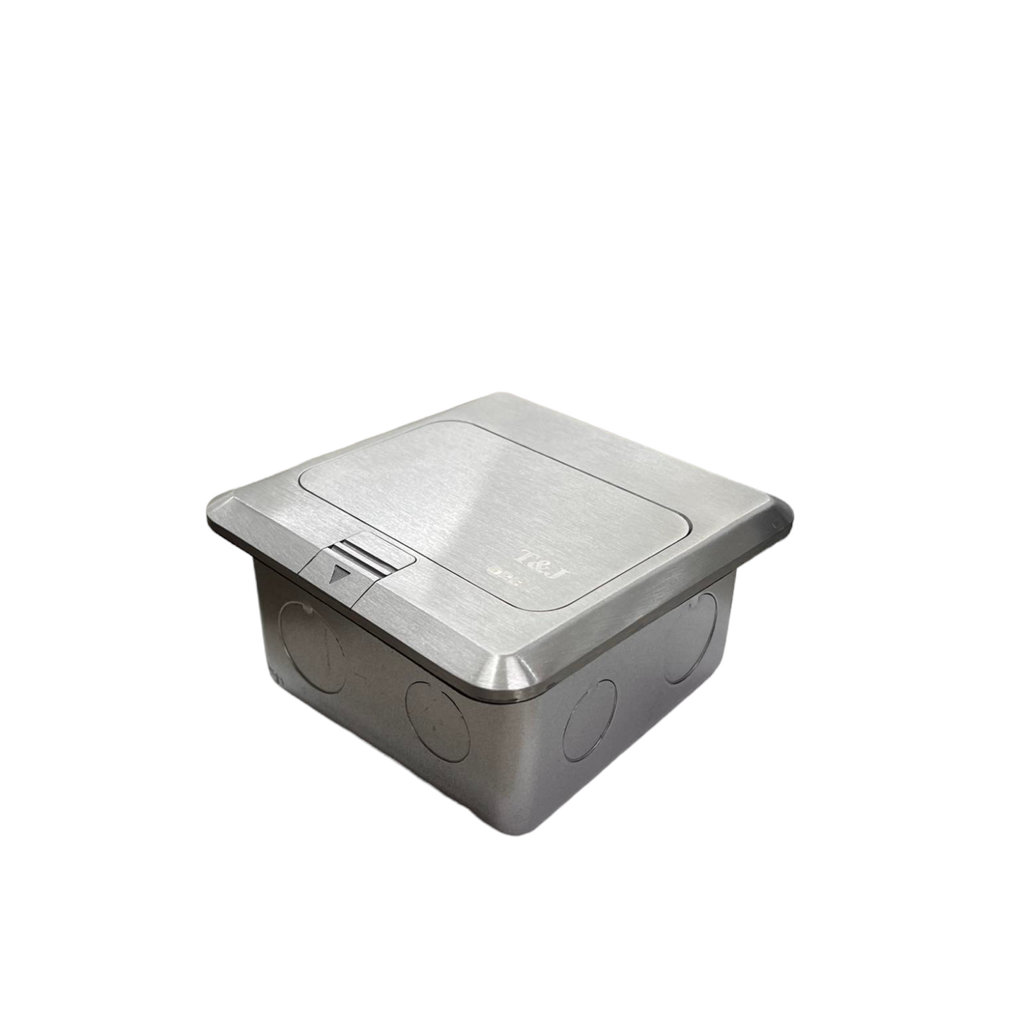 T&J Floor Universal Outlet with Telephone in stainless steel for power and communication