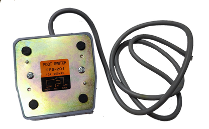 China-made Foot Switch 10A 250V with metal base and attached cable for power control