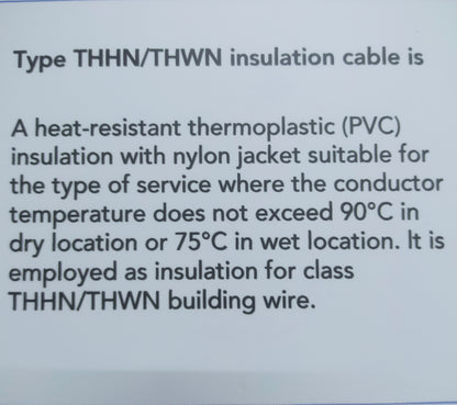 Description of heat-resistant thermoplastic PVC insulation with nylon jacket for THHN THWN wires