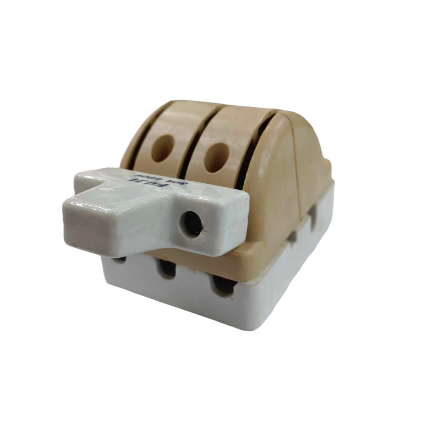 Taiyou 30A 3PDT 600V Switch Porcelain with beige and white ceramic housing for electrical use