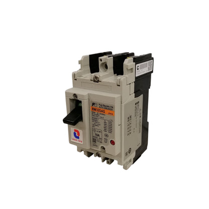 Fuji MCCB 10A 2 Pole molded case circuit breaker with black toggle for industrial panel protection