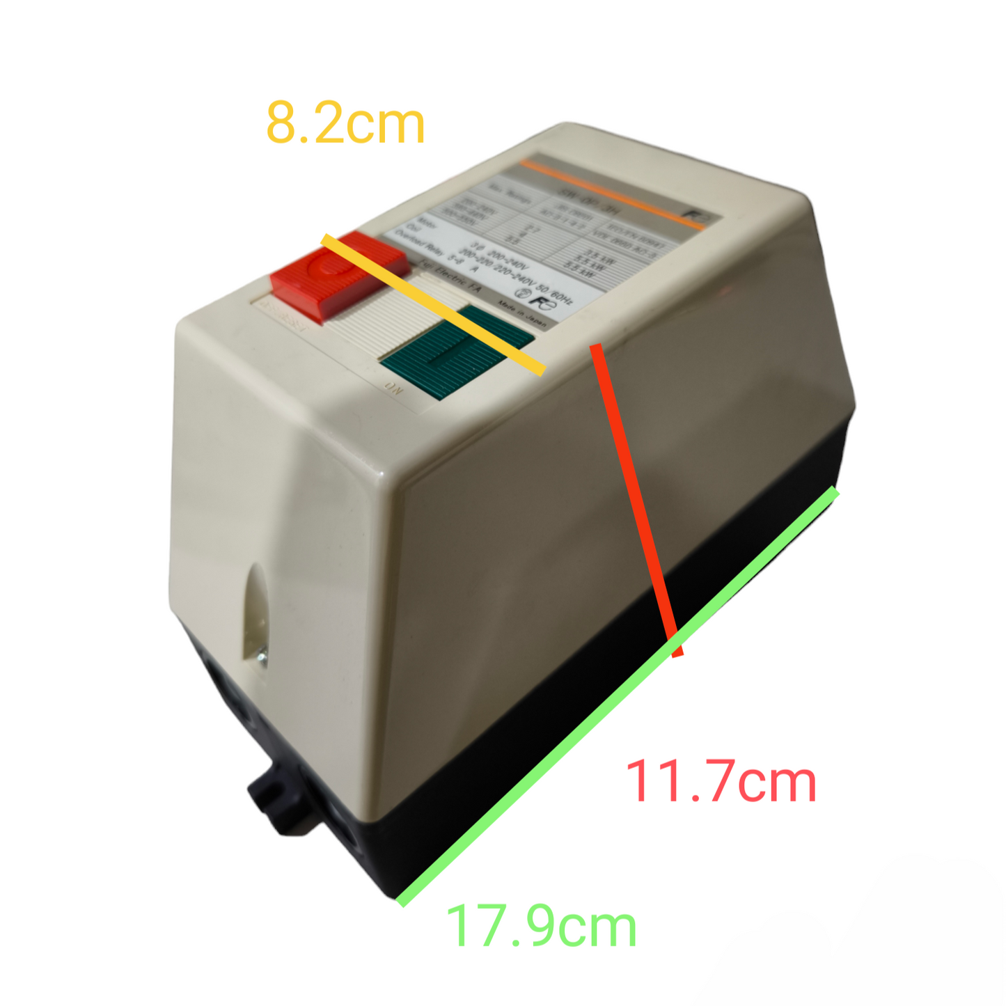 Fuji Magnetic Starter 3 Phase 220V with red and green buttons and compact design
