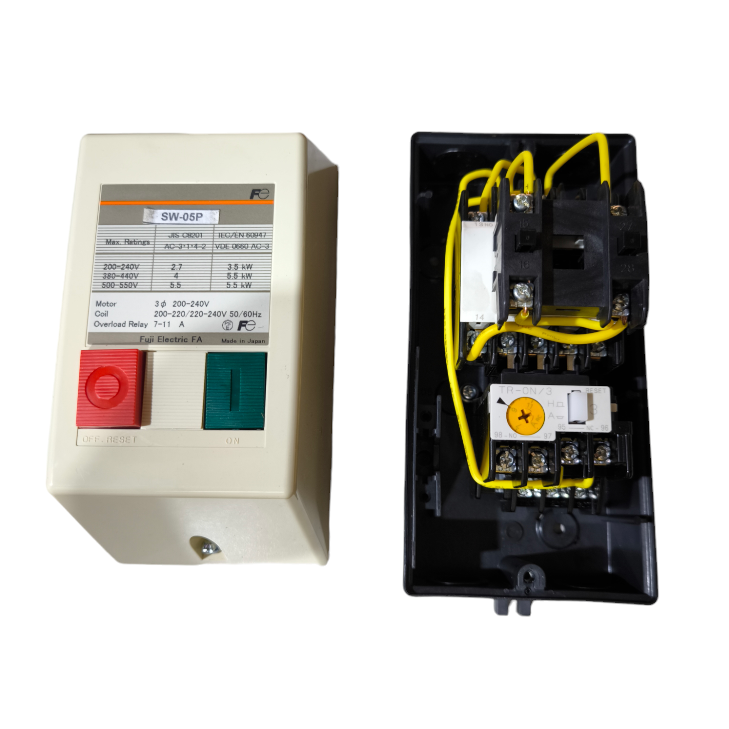 Fuji Magnetic Starter 3 Phase 220V with control box and internal wiring for power switches