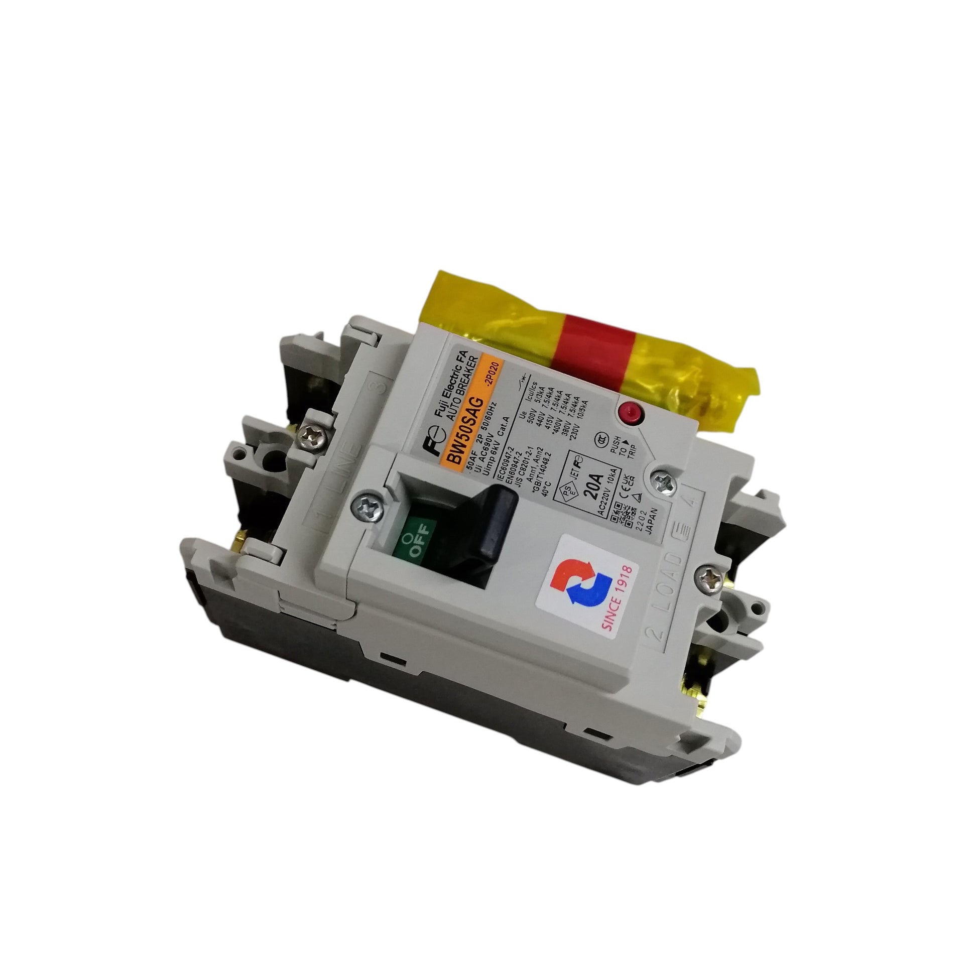 Fuji MCCB molded case circuit breaker with compact design and clear indicator for reliable electrical protection
