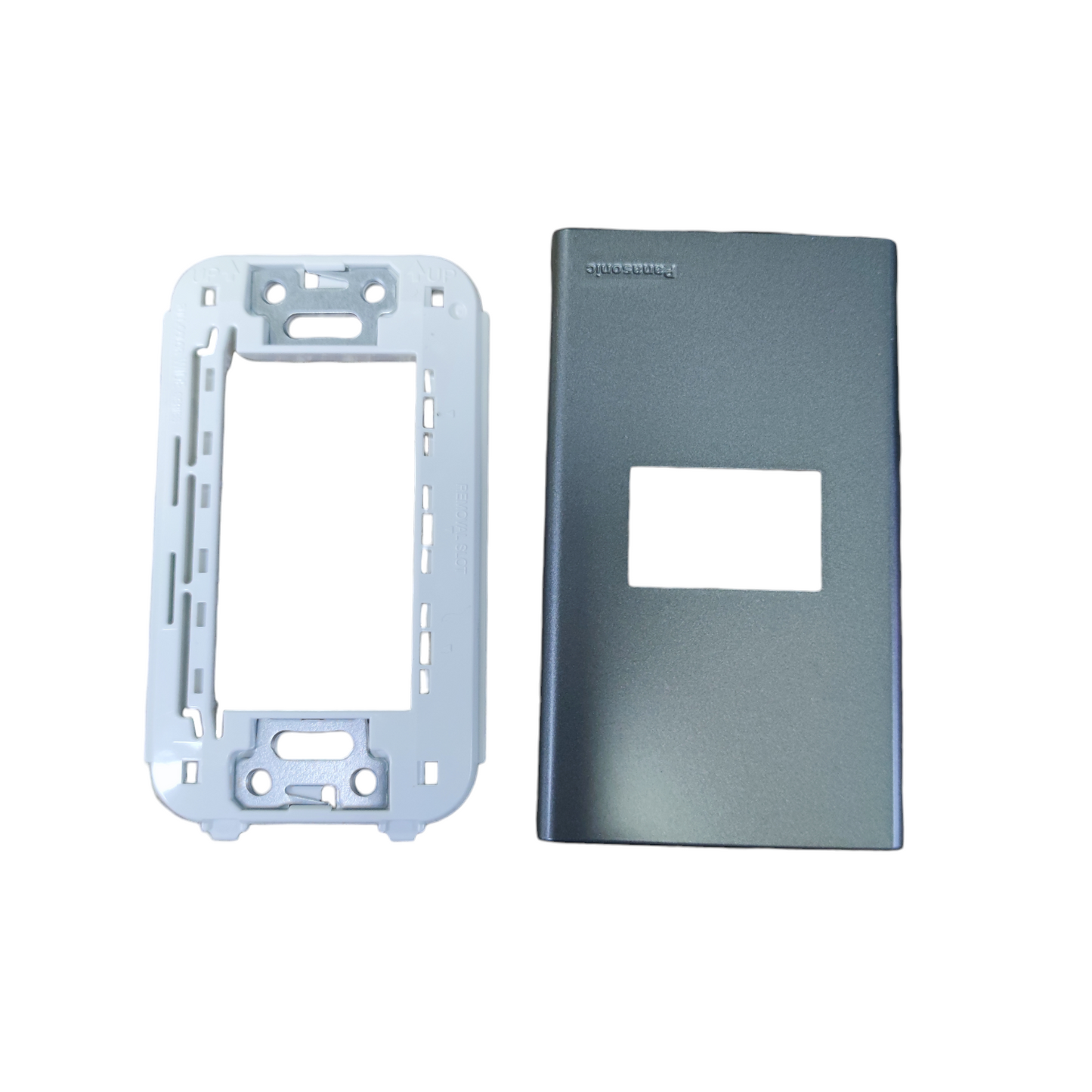 Panasonic 1 gang plate cover metallic gray designed for power points and switches