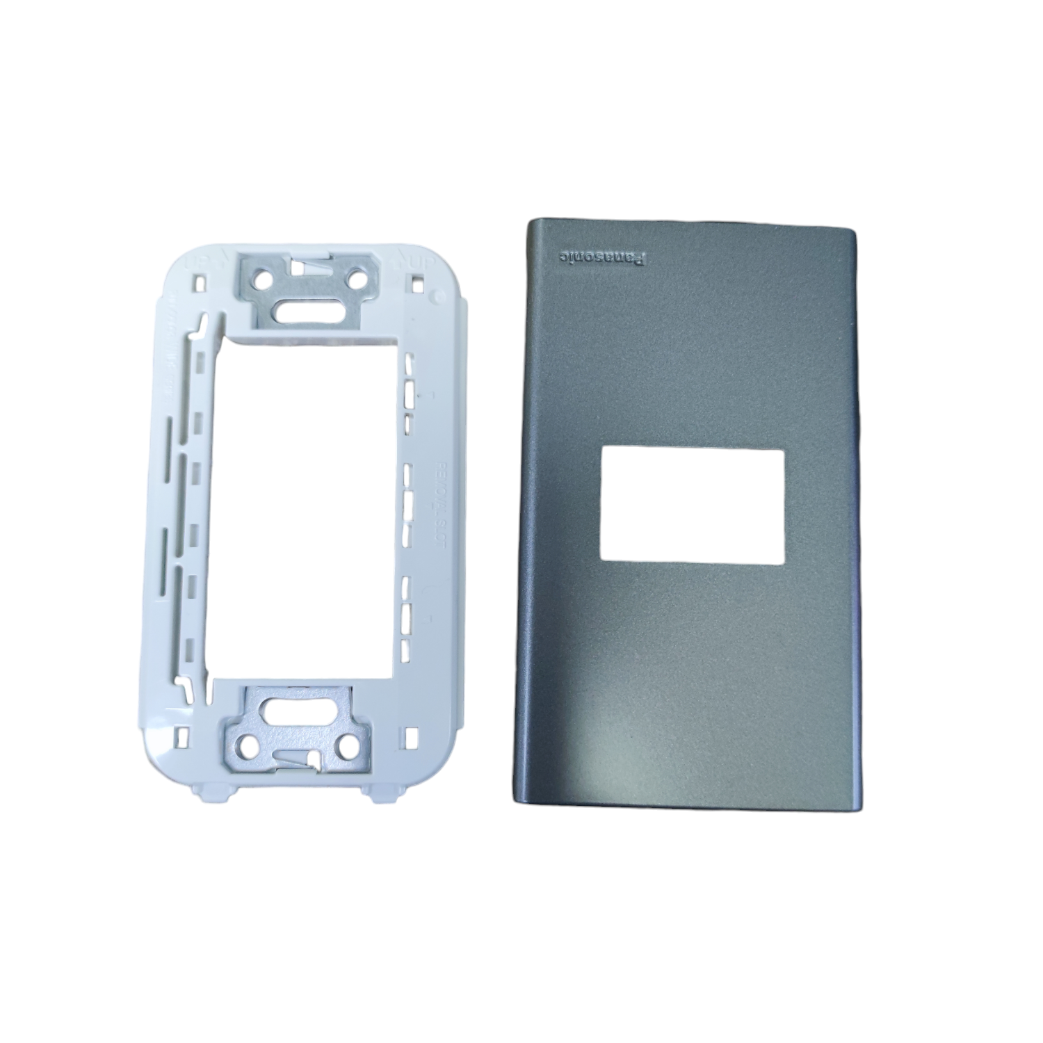 Panasonic 1 gang plate cover metallic gray designed for power points and switches