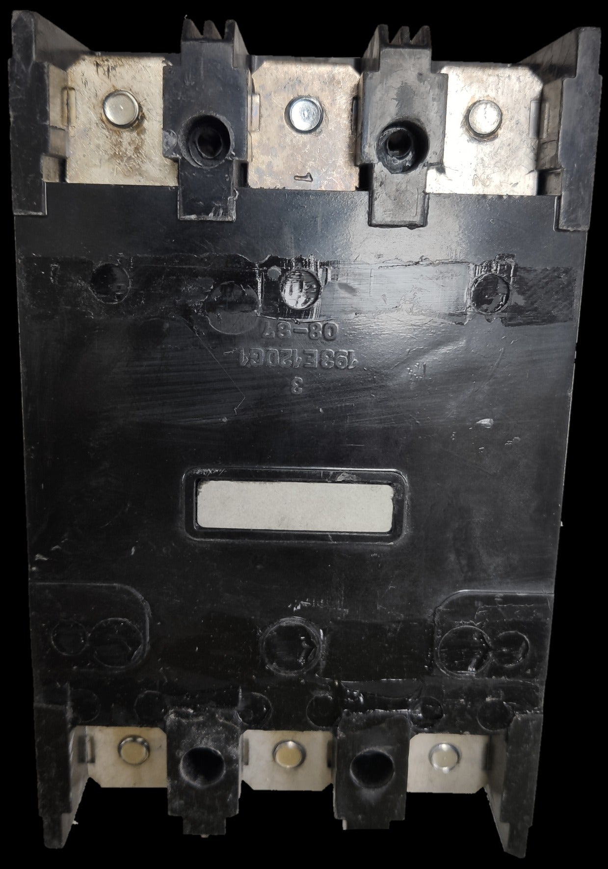 GE 125A Circuit Breaker 3 Pole 220V black electrical component with metal connectors