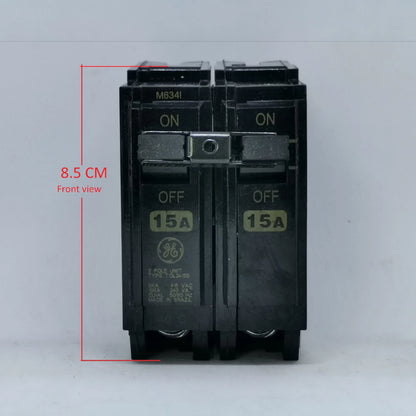 GE 15A Circuit Breaker 2 Pole, compact design for reliable electrical protection and safe operation