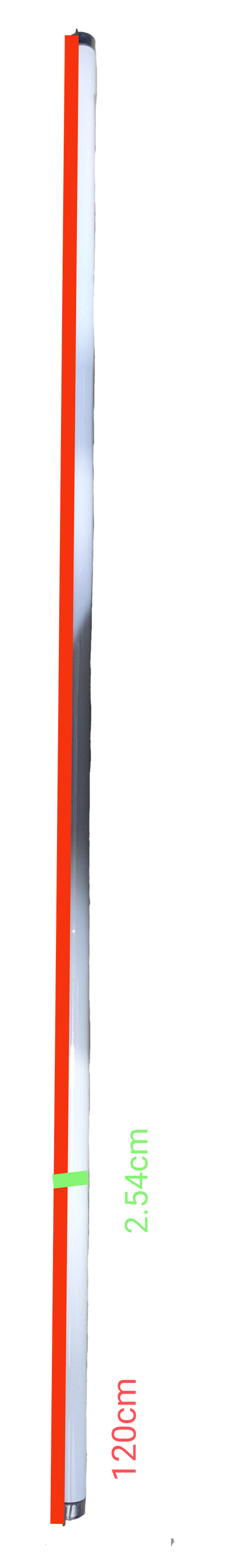 GE 36W T8 Fluorescent Tube 3000K with measurements of 120 cm length and 2.54 cm diameter