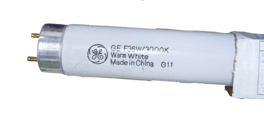 GE 36W T8 Fluorescent Tube 3000K warm white lighting tube with metal end caps