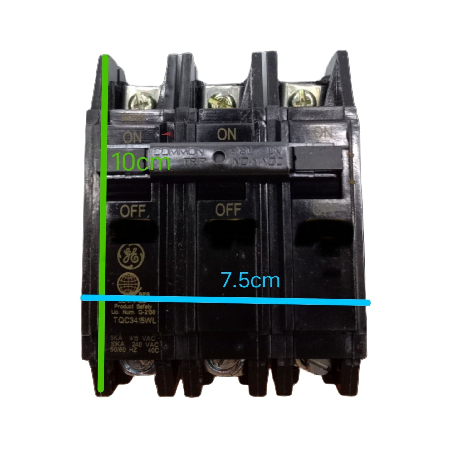 GE 60A 3P Circuit Breakers with Clear ON/OFF Indicators for Electrical Systems