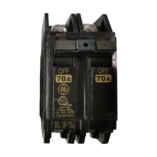 GE 70A 2 Pole Single Phase Bolt-on 220V Circuit Breaker for electrical protection and safety
