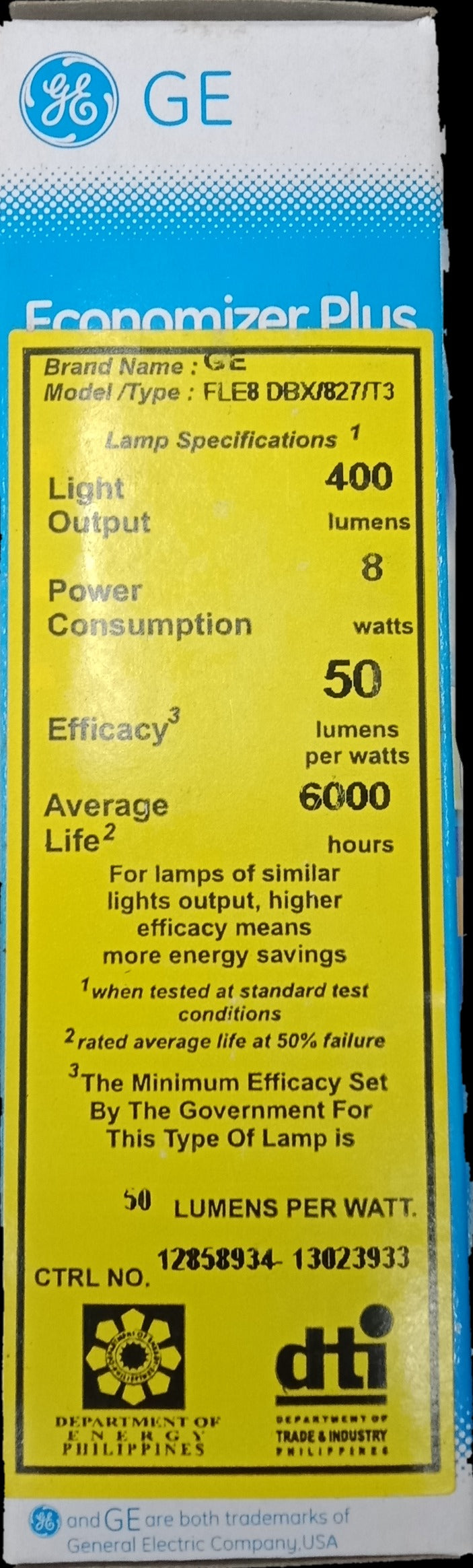 8W warm white CFL bulb E27 energy-efficient compact fluorescent bulb with 400 lumens output