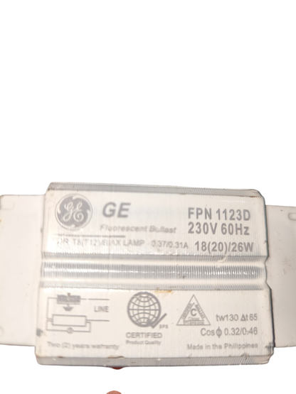GE fluorescent magnetic ballast 220V 230V 60Hz for 18 to 26 watt fluorescent lamps