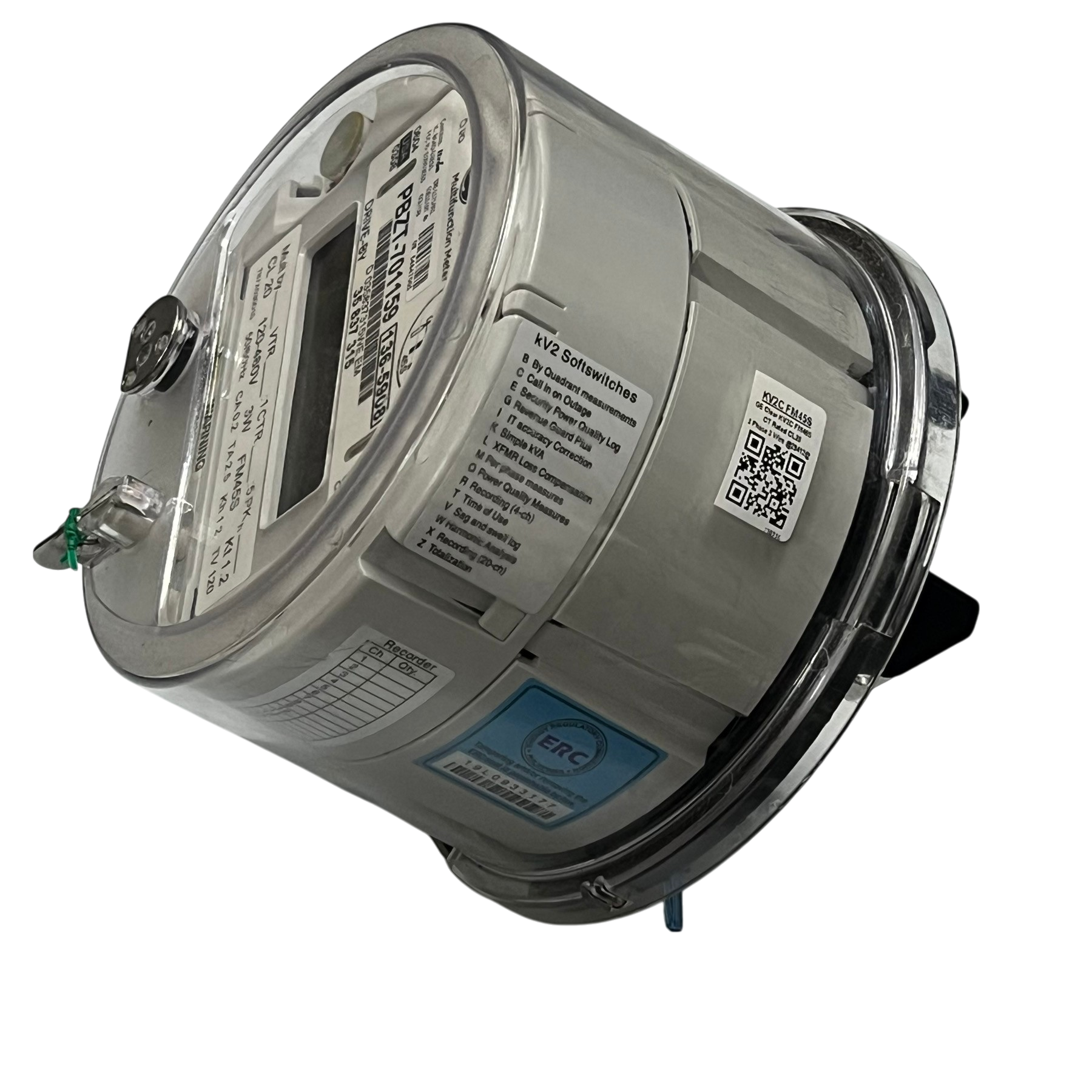 Aclara KV2C FM45S KWH Electric Meter with clear casing and digital display for accurate energy measurement