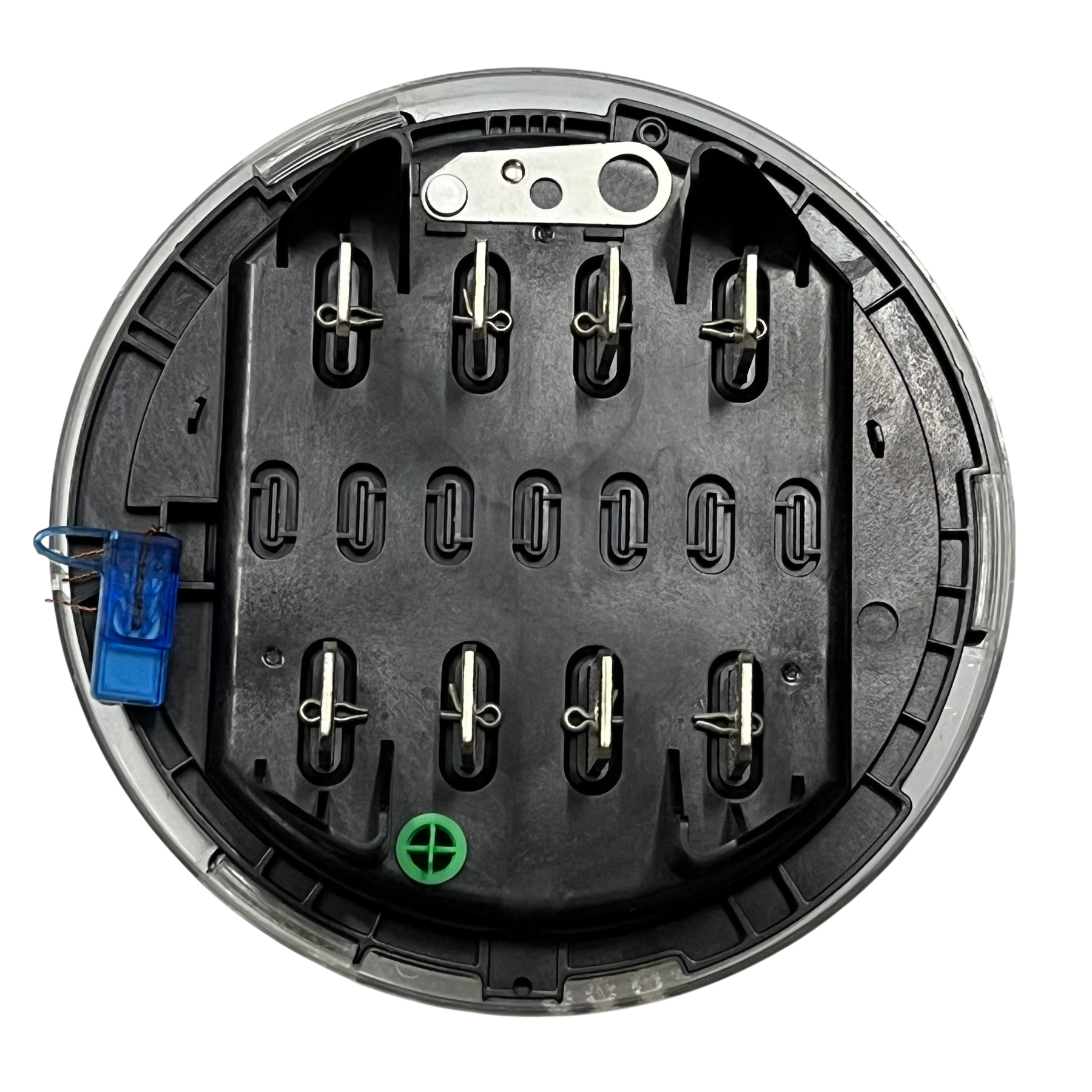 Aclara KV2C FM45S KWH Electric Mete round electrical trade tool with metal terminals and blue security seal