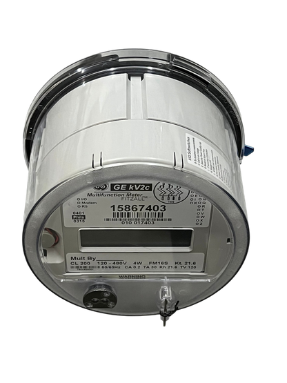 GE Aclara 3 phase KWH electric meter with digital display and multifunction motor