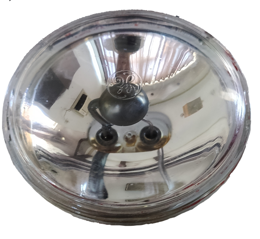 GE sealed beam 12V 30W spotlight incandescent bulb with reflective glass and GE logo