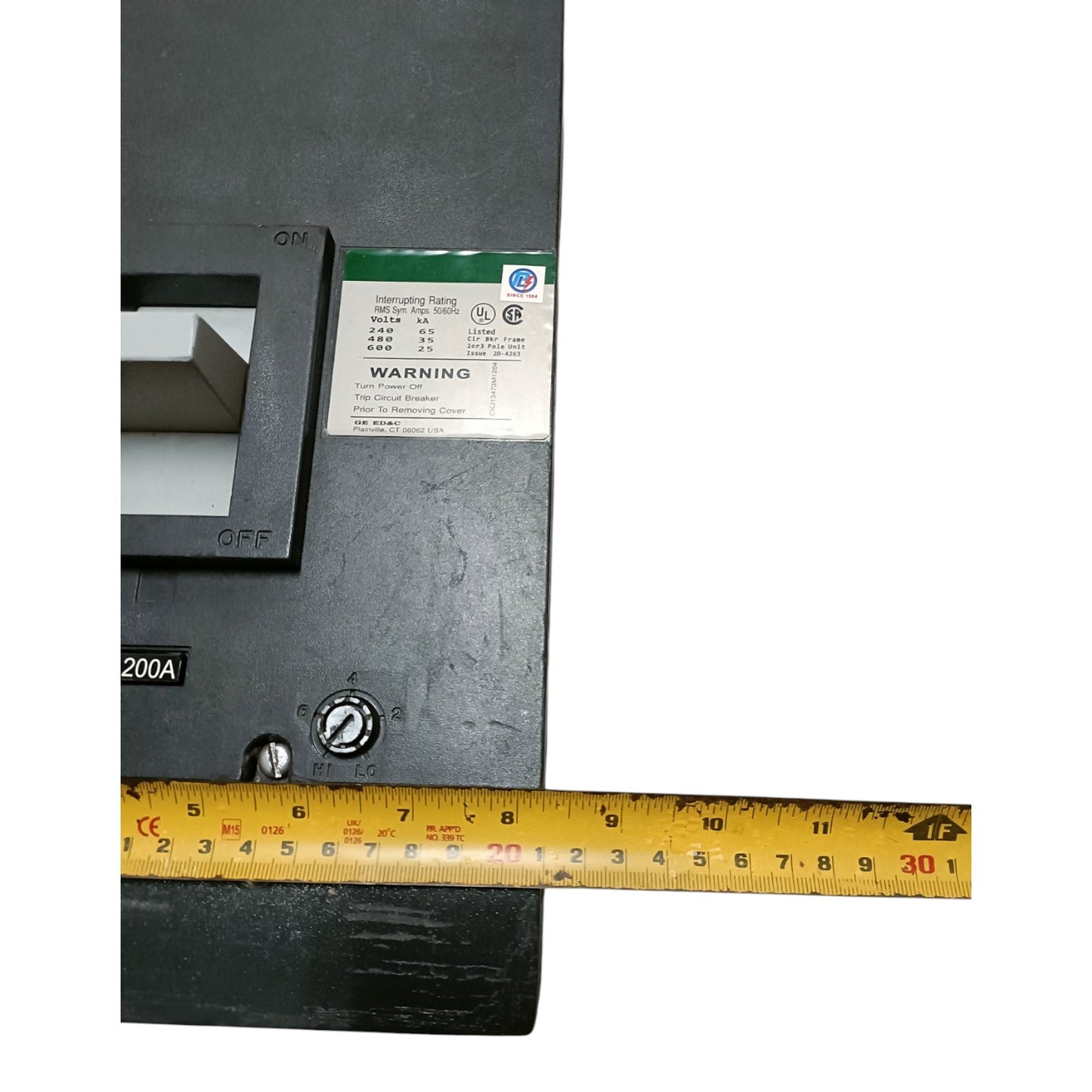 GE 1200A Industrial Circuit Breaker 3 Pole 220V HI-Break THKMA31200WLX