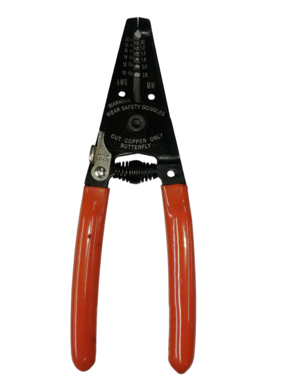 150mm electrical wire stripping tool with red handles for cutting and stripping copper wires