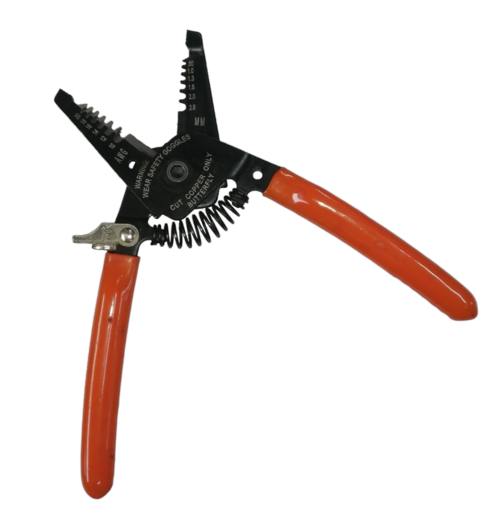 150mm electrical wire stripping tool with orange handles for precise wire stripping tasks