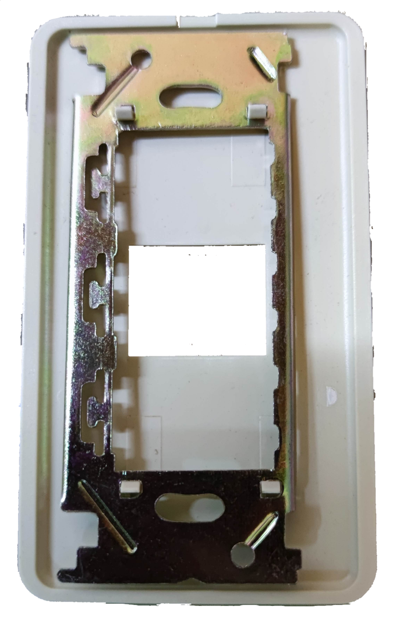 Anam 1 gang switch plate with metal mounting bracket for electrical circuitry and parts