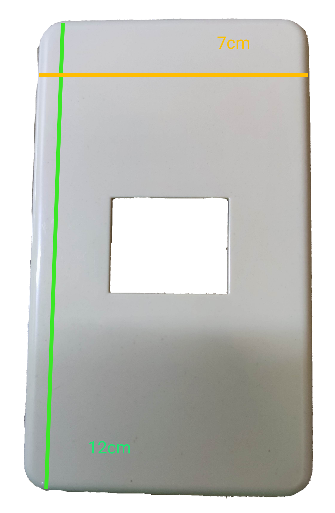 Anam white 1 gang switch plate with rounded edges and square opening for electrical wiring