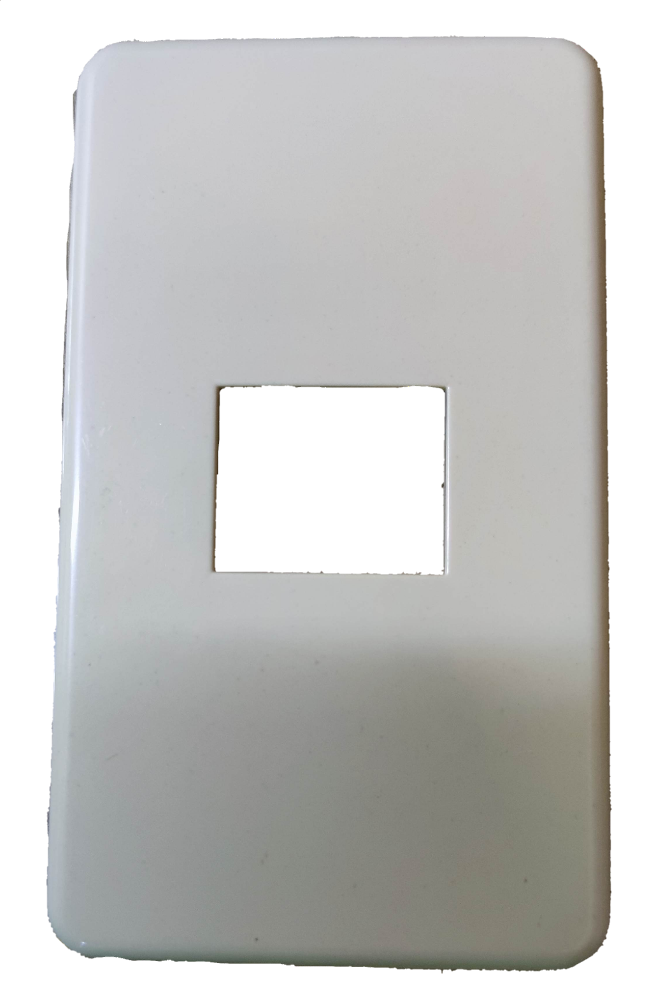 Anam white 1 gang switch plate for electrical circuitry and parts with a single rectangular opening