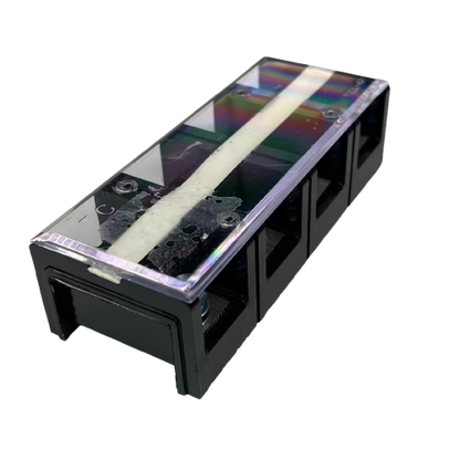 Grippes 100A 4 Pairs Terminal Block 600V black plastic with clear protective cover for heavy duty wiring