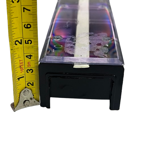 Grippes 100A 4 Pairs Terminal Block 600V front view with clear cover metal strip and measuring tape