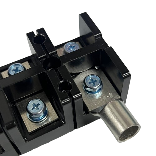 Grippes 100A 4 Pairs Terminal Block 600V heavy duty black plastic housing with metal lug and screws