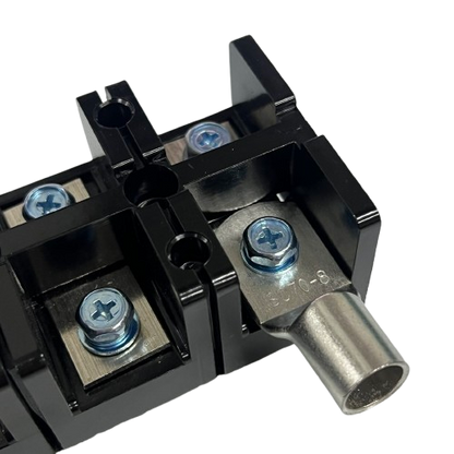 Grippes 100A 4 Pairs Terminal Block 600V heavy duty black plastic housing with metal lug and screws