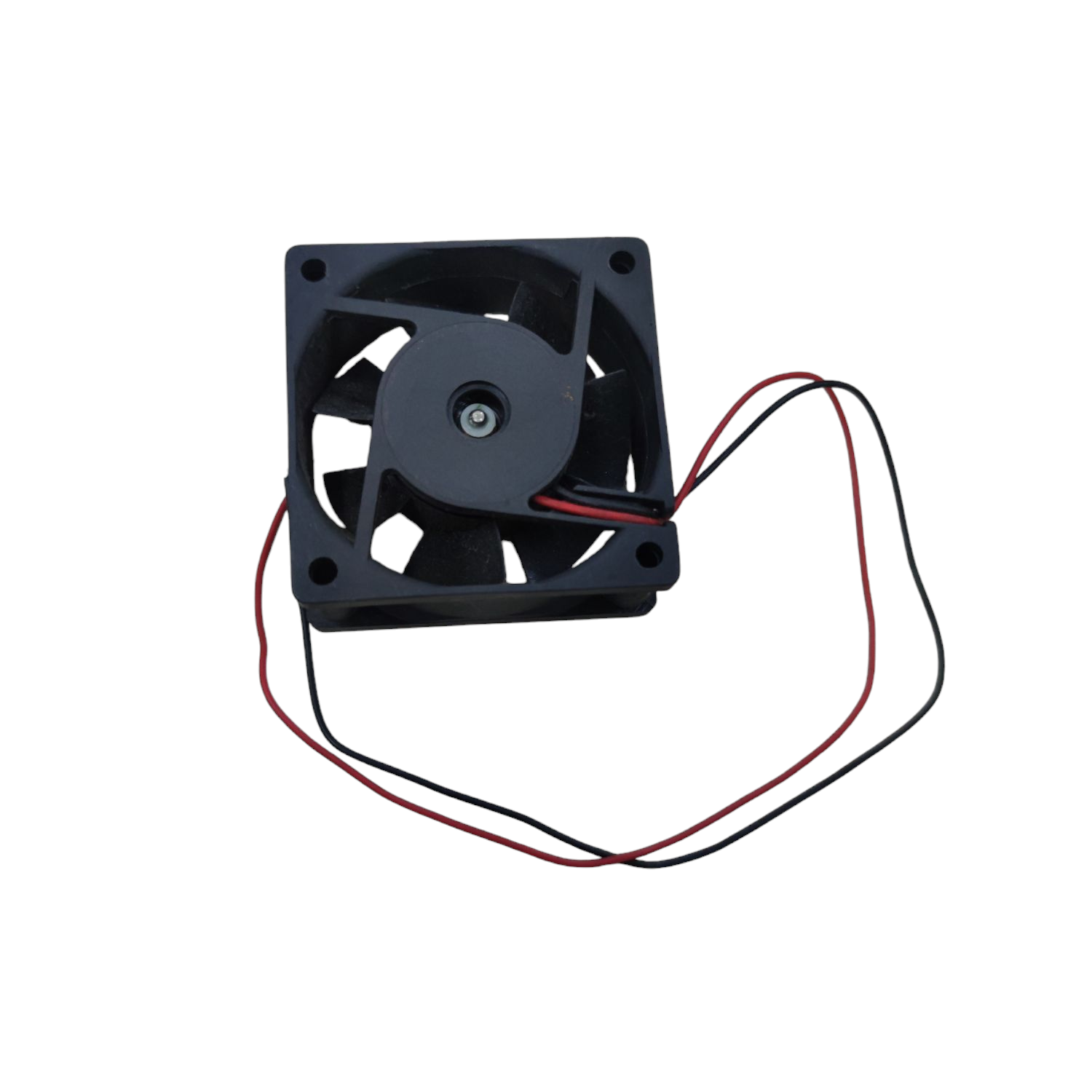 Black 12V DC box fan replacement with wires for cooling electronic components
